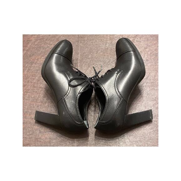 Franco Sarto Izaro Black Leather Lace Up Oxford Pump 7.5M Whimsigoth Steampunk - Picture 3 of 9